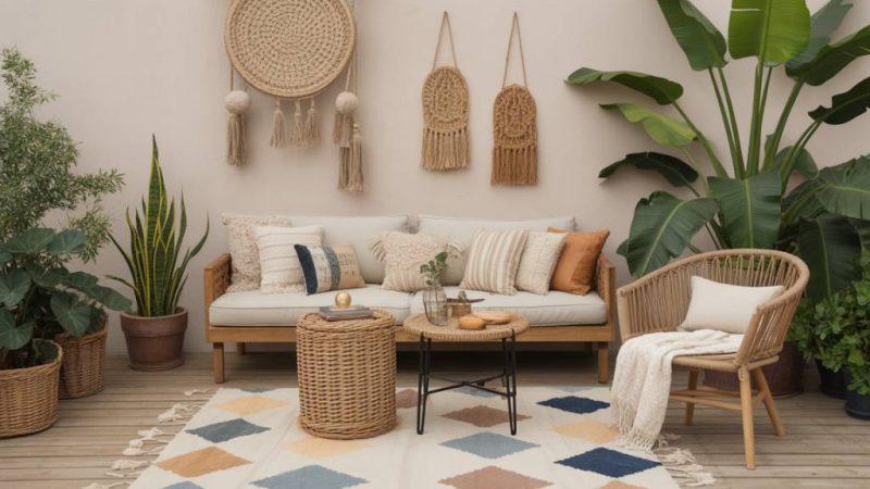 Inspirations déco : des coins détente en extérieur grâce aux coussins
